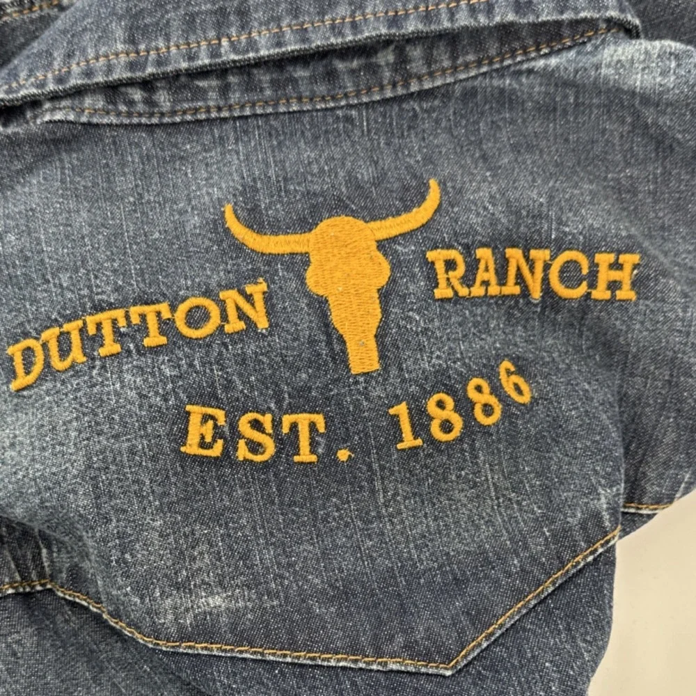 Yellowstone Dutton Ranch Western Denim XL Shirt Snap Button Cowboy TV Show Ranch - Picture 9 of 10